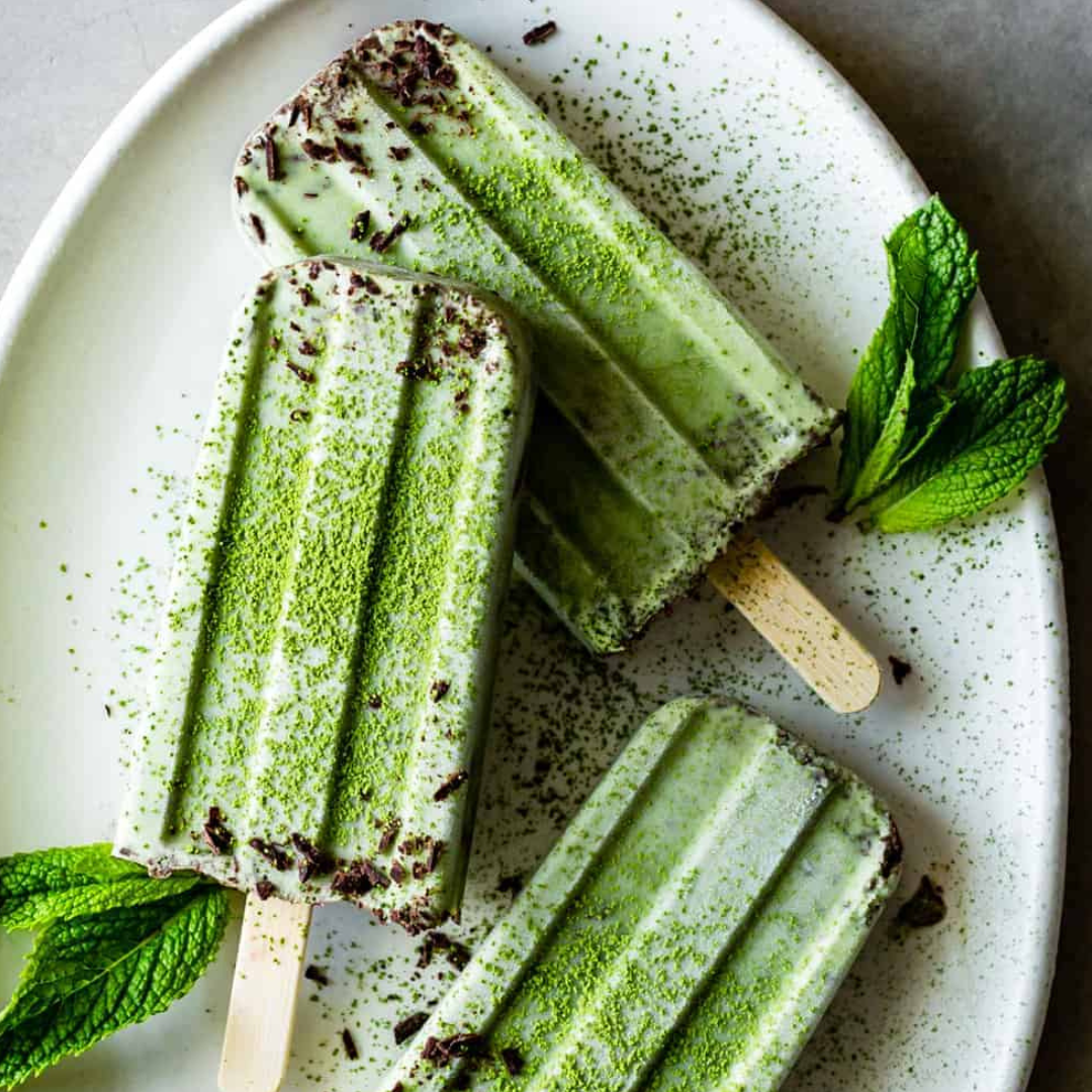 Vegan Matcha Mint Chip Popsicles – Zen Tea Leaf