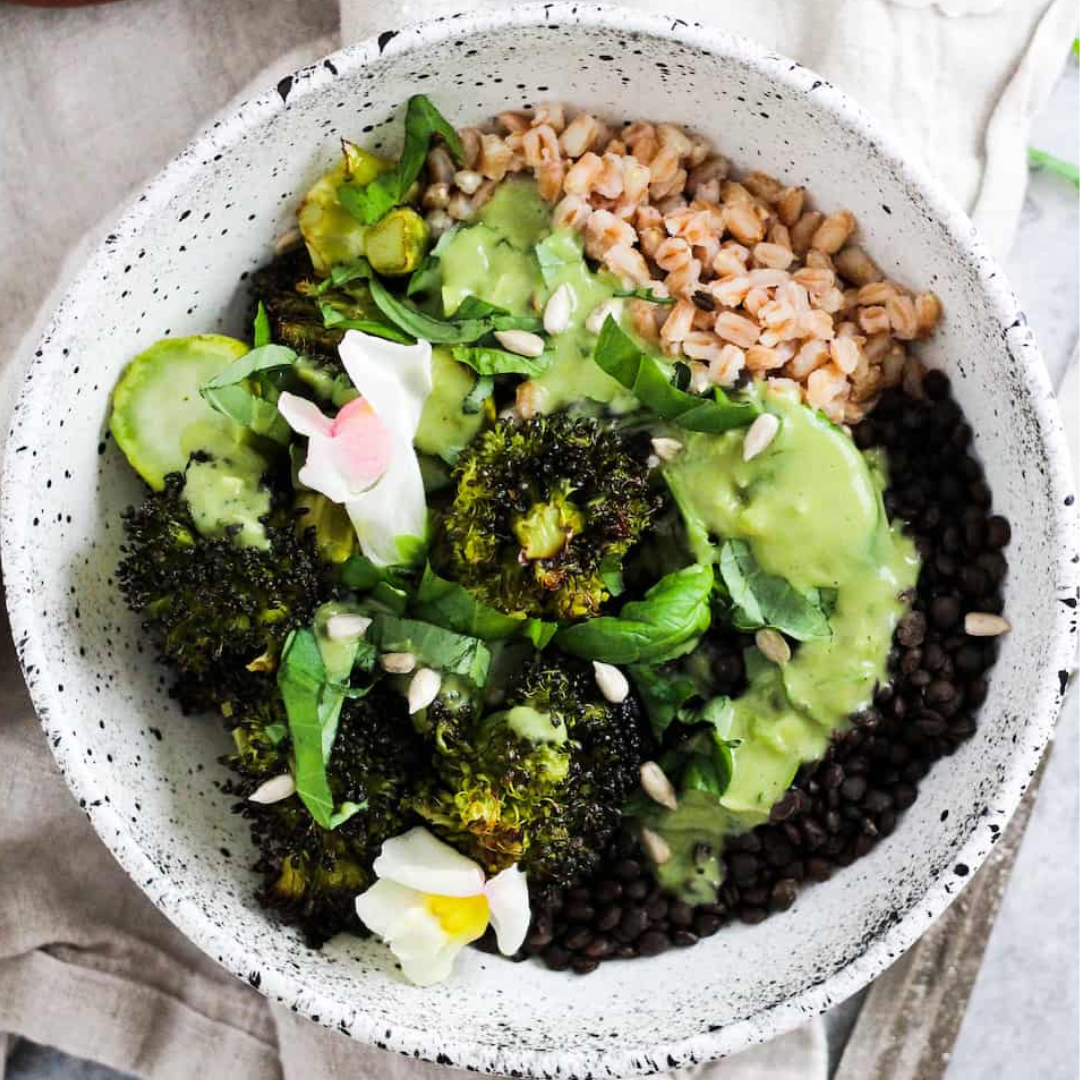 Lentil Grain Bowls with Matcha Dressing – Zen Tea Leaf