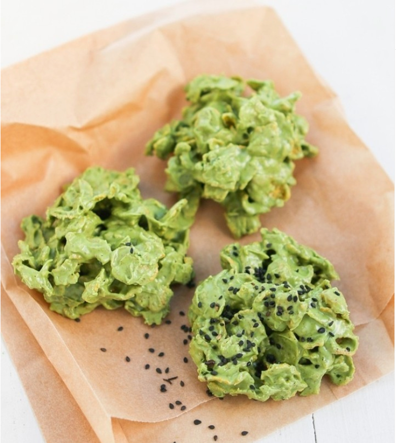 Matcha Cornflake Clusters – Zen Tea Leaf