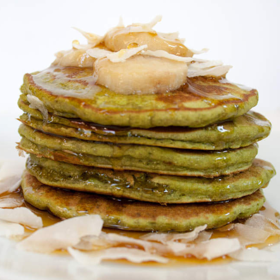 Matcha Banana Pancakes