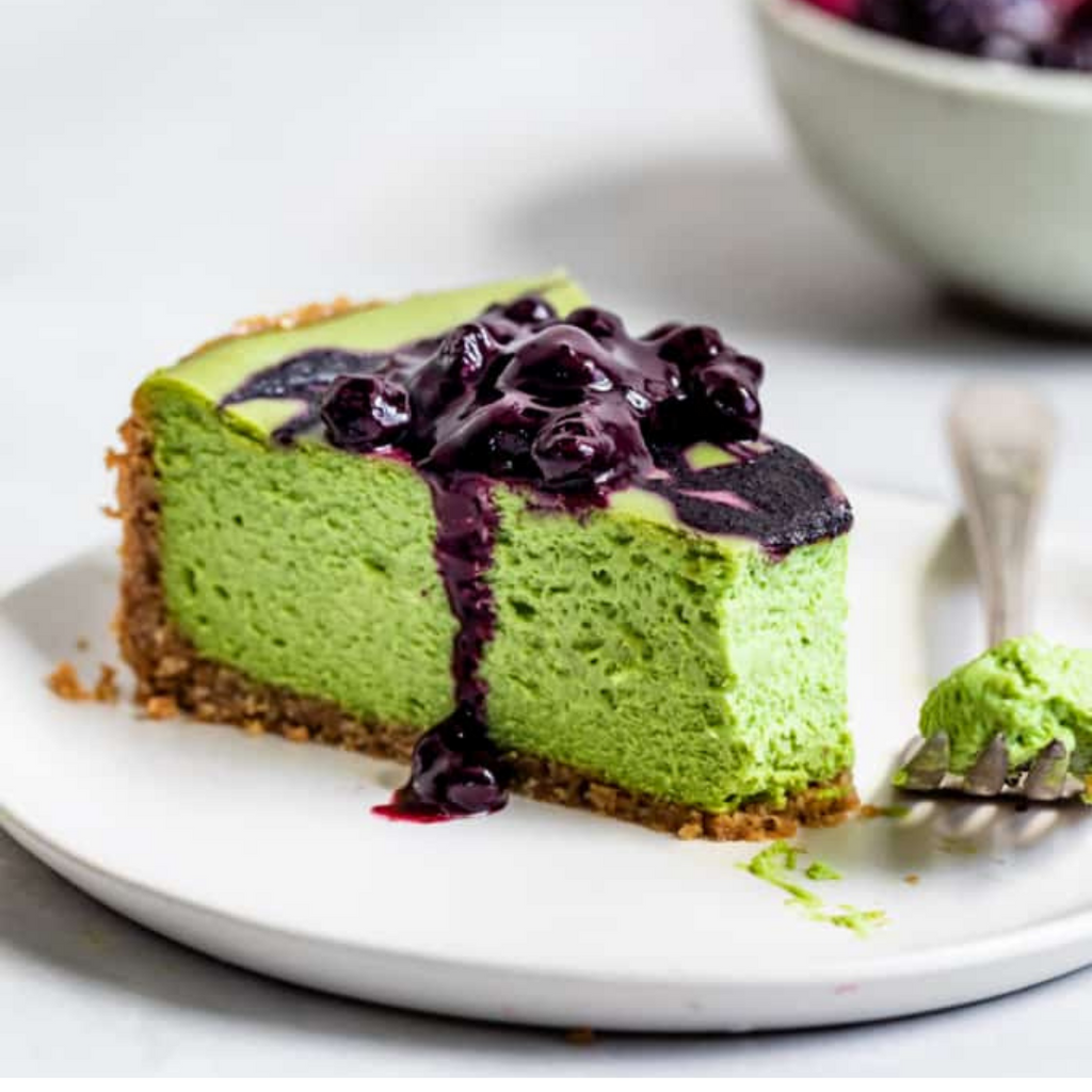 Matcha Blueberry Cheesecake
